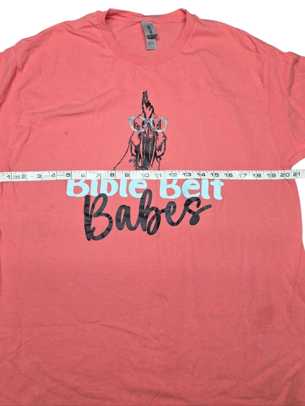 'Bible Belt Babes' Graphic Tee In Coral Color Large